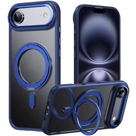 Mobigear Frosted Mag iPhone Air MagSafe Hülle Hardcase Backcover mit Ständer - Blau