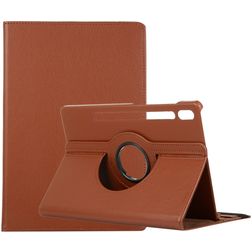Mobigear DuoStand Samsung Galaxy Tab S9 Plus Hülle Drehbare Klapphülle - Braun