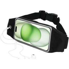 Mobiparts Comfort Fit Belt Handyhalterung Joggen iPhone 15 Plus Sporthülle Neopren Gürtel - Schwarz