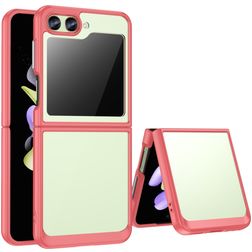 Mobigear Crystal Samsung Galaxy Z Flip 5 Hülle Hardcase Backcover - Transparent / Rot