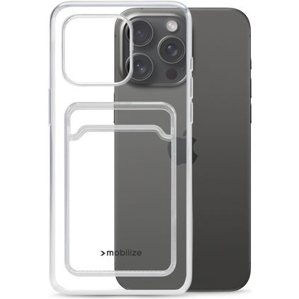 Mobilize Gelly Card Transparent iPhone 15 Pro Max TPU (flexibel) Backcover mit Kartenfach - Transparent
