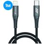 Mobigear Nylon USB-C auf Apple Lightning Kabel 1 Meter - Schwarz