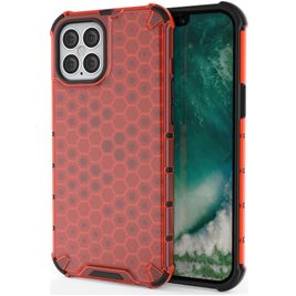Mobigear Honeycomb iPhone 12 Pro Max Hülle Hardcase Backcover Stoßfest - Rot
