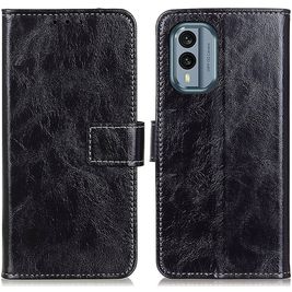 Mobigear Basic Nokia X30 Hülle Klapphülle Geldbörse - Schwarz