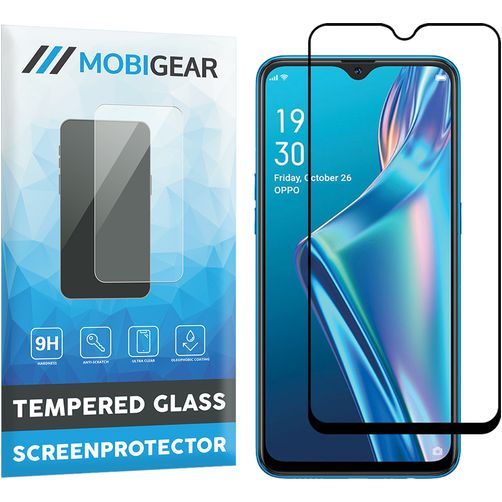 Mobigear Premium OPPO A12 Panzerglas Displayschutz - Hüllenfreundlich - Schwarz