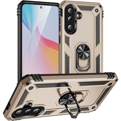 Mobigear Armor ring Samsung Galaxy A36 Hülle Hardcase Backcover Stoßfest mit Ringhalter - Gold