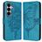 Mobigear Butterfly Samsung Galaxy A27 Hülle Klapphülle Geldbörse - Blau