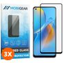 Mobigear Premium OPPO A74 4G Panzerglas Gehärtetes Glas Displayschutz - Hüllenfreundlich - Schwarz (3er Pack)