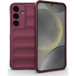 Mobigear Bumpy Samsung Galaxy S25 Hülle Flexibles TPU Backcover - Rot
