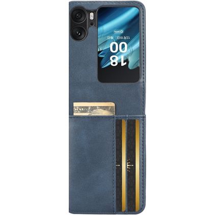 Mobigear Excellent Wallet OPPO Find N2 Flip Hülle Hardcase Backcover - Blau