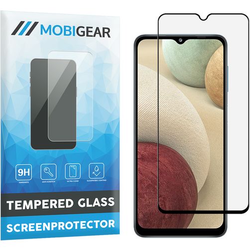 Mobigear Premium Samsung Galaxy A12 Panzerglas Gehärtetes Glas Displayschutz - Hüllenfreundlich - Schwarz