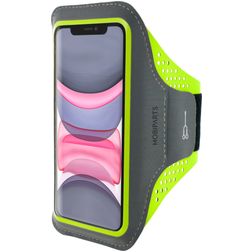 Mobiparts Comfort Fit Handyhalterung Joggen iPhone 11 Sporthülle Neopren Sportarmband - Neon Green