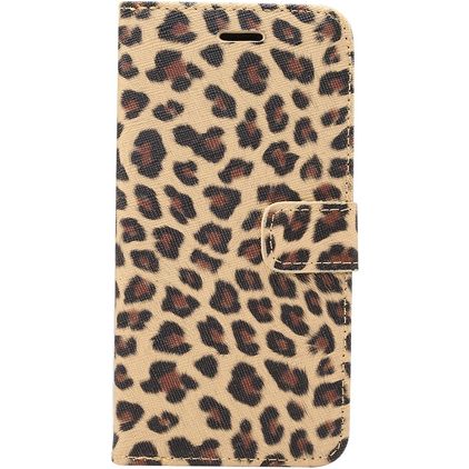 Mobigear Leopard iPhone XR Klapphülle Portemonnaie - Braun
