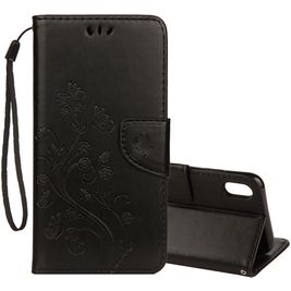 Mobigear Flowers iPhone XR Hülle Klapphülle Geldbörse - Schwarz Mobigear Flowers iPhone XR Hülle Klapphülle Geldbörse - Schwarz