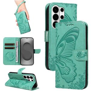 Mobigear Butterfly Samsung Galaxy S26 Ultra Hülle Klapphülle Geldbörse - Grün