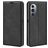Mobigear Retro Slim Motorola Edge X30 Hülle Klapphülle Geldbörse - Schwarz