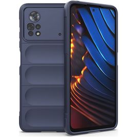 Mobigear Bumpy POCO X4 Pro 5G Hülle Flexibles TPU Backcover - Dunkelblau