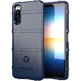 Mobigear Rugged Shield Sony Xperia 10 III Hülle Flexibles TPU Backcover Stoßfest - Blau