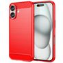 Mobigear Brushed Slim iPhone 16 Hülle Flexibles TPU Backcover - Rot
