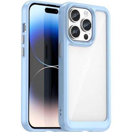 Mobigear Crystal iPhone 15 Pro Hülle Hardcase Backcover - Transparent / Blau