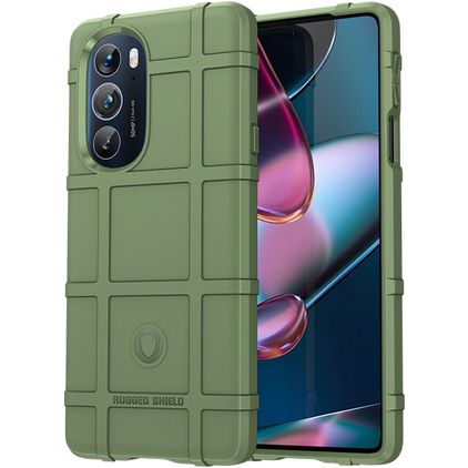 Mobigear Rugged Shield Motorola Edge 30 Pro Hülle Flexibles TPU Backcover Stoßfest - Grün