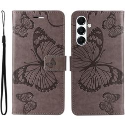 Mobigear Butterfly Samsung Galaxy A26 Hülle Klapphülle Geldbörse - Grau