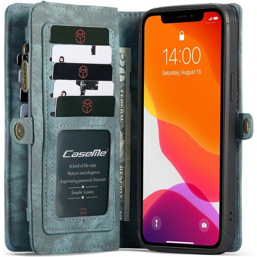 Caseme 008 iPhone 12 Mini Hülle Abnehmbare 2in1 Klapphülle Geldbörse - Blau