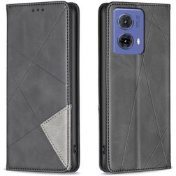 Mobigear Rhombus Slim Motorola Moto G85 Hülle Klapphülle - Schwarz