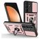 Mobigear Armor Ring Cam Slide Samsung Galaxy S25 FE Hülle Hardcase Backcover Stoßfest mit Ringhalter und Kamera Slider - Roségold