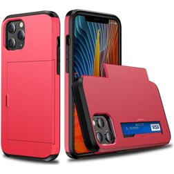Mobigear Rugged Credit Card Case Red Apple iPhone 12 / 12 Pro