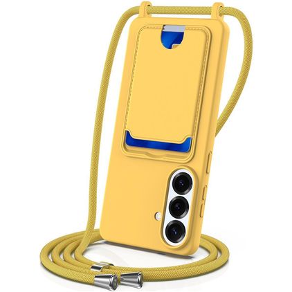 Mobigear Lanyard Card Samsung Galaxy S26 Plus Silikon Handykette mit Kartenhalter - Gelb