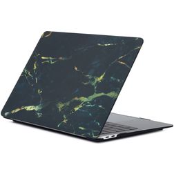 Mobigear Marble MacBook Air 13 Zoll (2018-2020) Hardcase Hülle MacBook Case - Schwarz / Braun - Model A1932 / A2179 / A2337