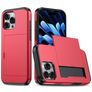 Mobigear Card iPhone 16 Pro Max Hülle Hardcase Backcover Stoßfest mit Kartenhalter - Rot