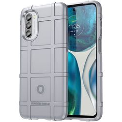 Mobigear Rugged Shield Motorola Moto G52 Hülle Flexibles TPU Backcover Stoßfest - Grau