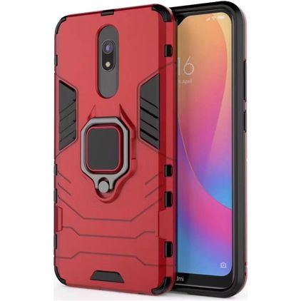 Mobigear Armor Ring Xiaomi Redmi 8A Hülle Hardcase Backcover Stoßfest mit Ringhalter - Rot