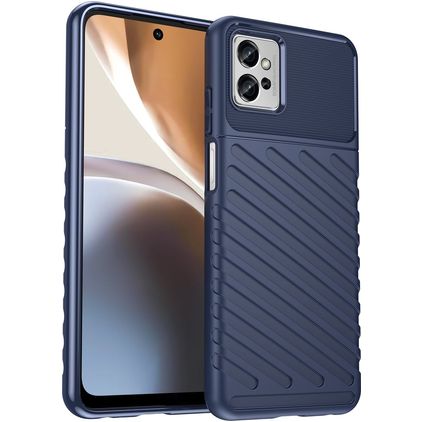Mobigear Groove Motorola Moto G32 Hülle Flexibles TPU Backcover - Blau