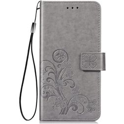 Mobigear Clover Huawei Y6p Hülle Klapphülle Geldbörse - Grau