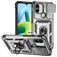 Mobigear Armor Ring Cam Slide Xiaomi Redmi A1 4G Hülle Hardcase Backcover Stoßfest mit Ringhalter und Kamera Slider - Silber
