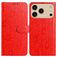 Mobigear Flowers iPhone 17 Pro Max Hülle Klapphülle Geldbörse - Rot