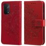 Mobigear Flowers OPPO A74 5G Hülle Klapphülle Geldbörse - Rot