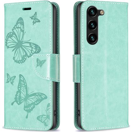 Mobigear Butterfly Samsung Galaxy S24 Plus Hülle Klapphülle Geldbörse - Grün