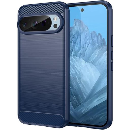 Mobigear Brushed Slim Google Pixel 9 Pro Hülle Flexibles TPU Backcover - Blau