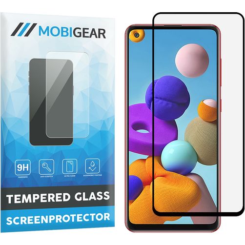 Mobigear Premium Samsung Galaxy A21s Panzerglas Displayschutz - Hüllenfreundlich - Schwarz