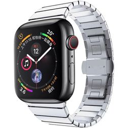 Mobigear Madrid Edelstahl Apple Watch Armband Faltschließe - 42/41/40/38 mm - Silber