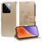 Mobigear Flowers Xiaomi 15 Hülle Klapphülle Geldbörse - Gold