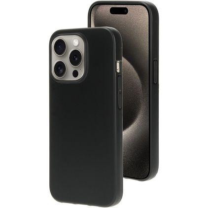 Mobiparts Classic iPhone 15 Pro Hülle Flexibles TPU Backcover - Matt Black