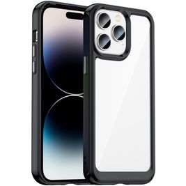 Mobigear Crystal iPhone 14 Pro Max Hülle Hardcase Backcover - Transparent / Schwarz