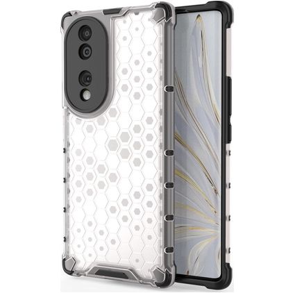 Mobigear Honeycomb HONOR 70 Hülle Hardcase Backcover Stoßfest - Weiß