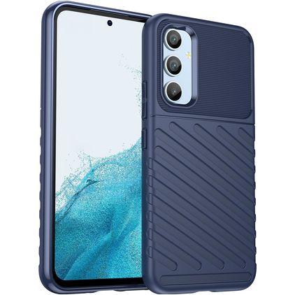 Mobigear Groove Samsung Galaxy A54 Hülle Flexibles TPU Backcover - Blau