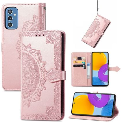 Mobigear Mandala Samsung Galaxy M52 Hülle Klapphülle Geldbörse - Roségold